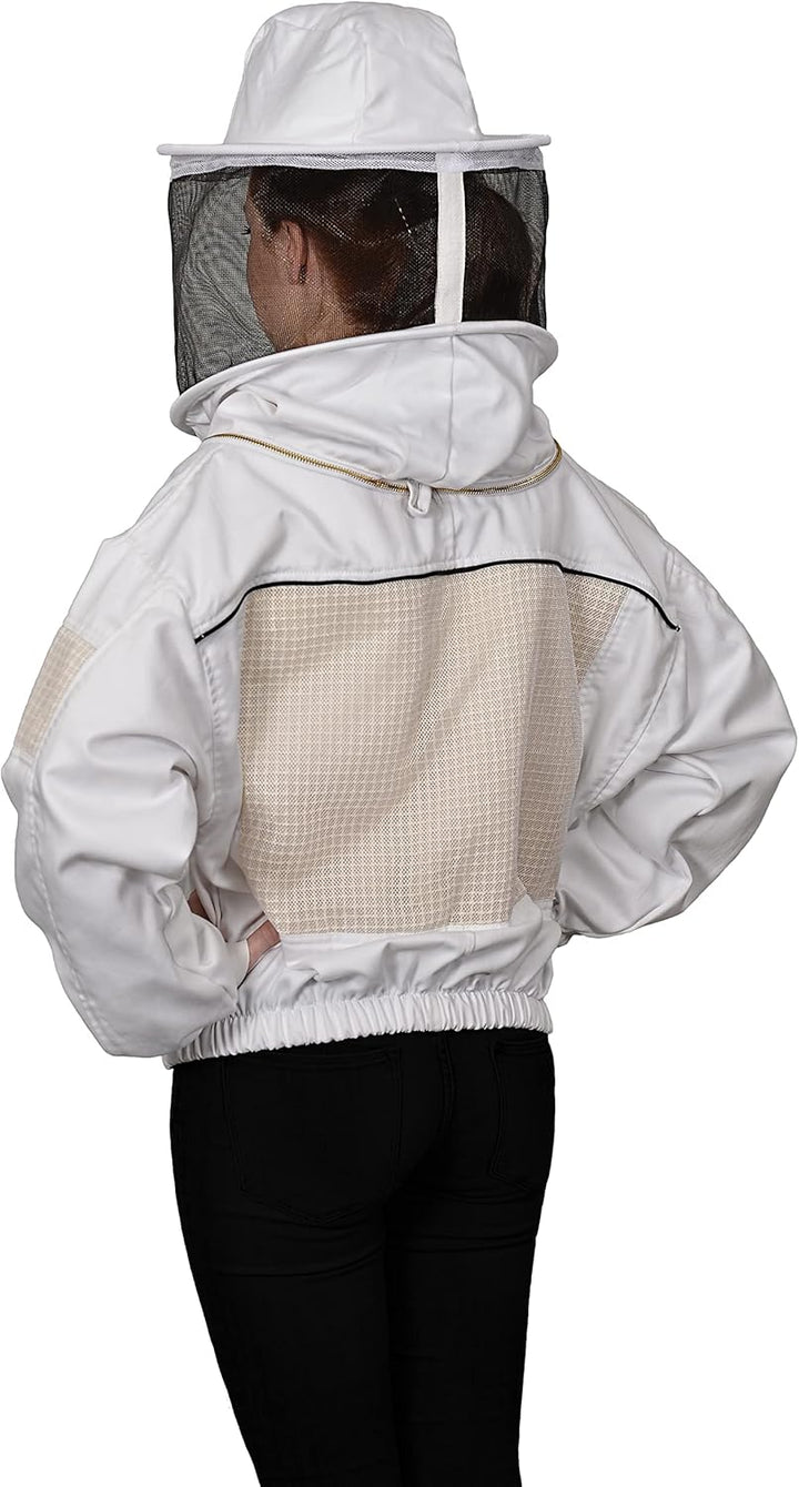 Humble Bee 330 Belüftete Imkerjacke mit Rundschleier, Kristallweiss