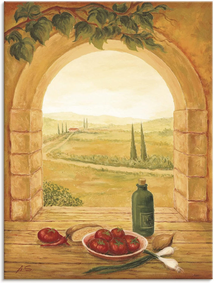 ARTland Leinwandbilder Wandbild Bild auf Leinwand 60x80 cm Landschaften Fensterblick T4JJ