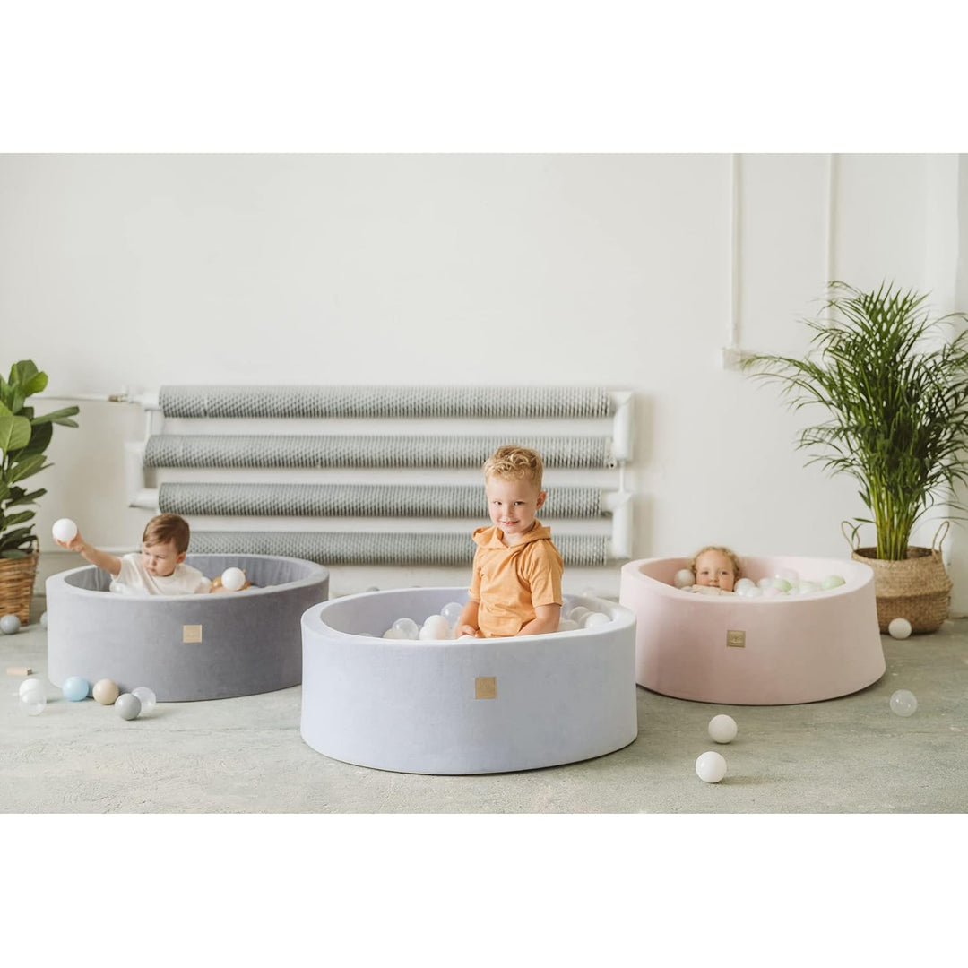 MEOWBABY Bällebad Baby - Rund 90x40cm Ball Pit für Kinder ab 1 Jahr mit 300 Bälle - Weiches & Sicher