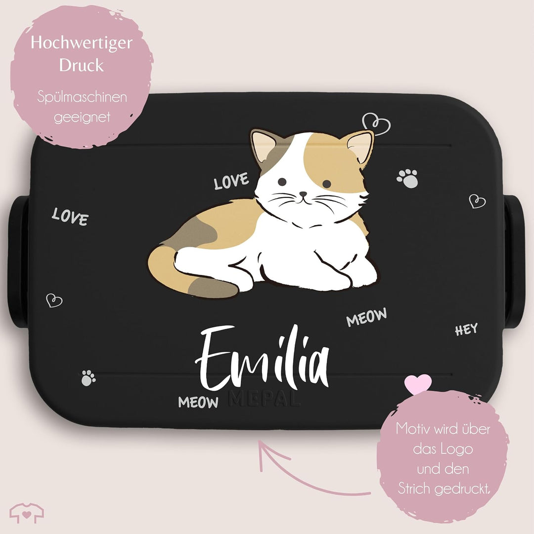 Kinder Bento Box Midi Lunchbox für Mepal Bentobox - Süsse Katze Katzen Cat Cats Mieze Miezekatze - 9