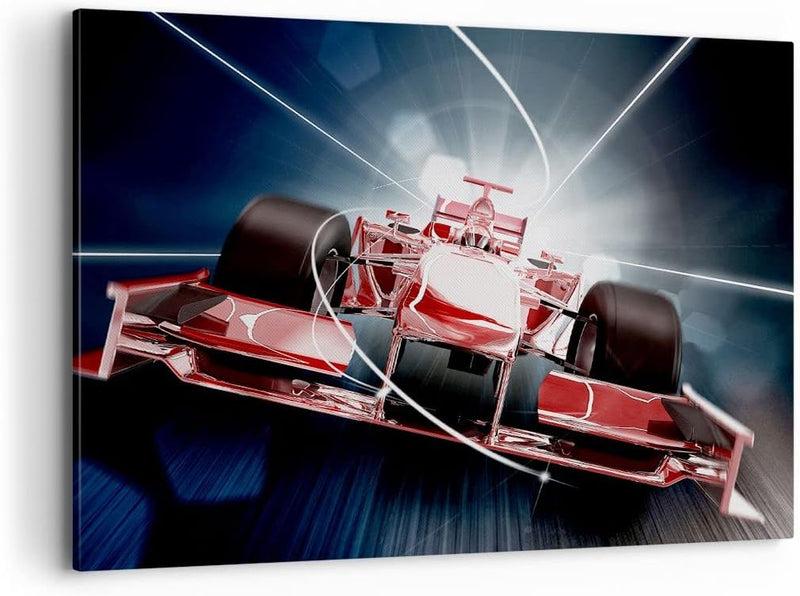 Bilder auf Leinwand 100x70cm Leinwandbild Formel Geschwindigkeit Motor Gross Wanddeko Bild Schlafzim