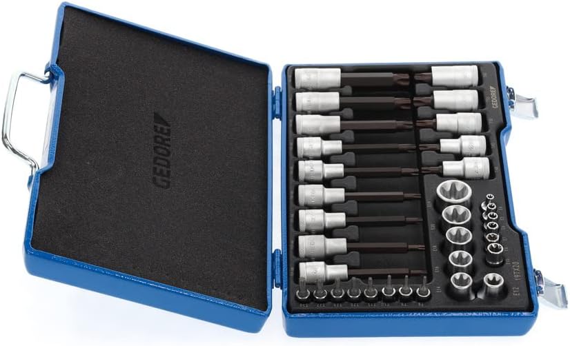 Steckschlüsselsatz 19 TX 20 34-tlg.1/4+1/2 Zoll T8-T60/E4-E24 GEDORE