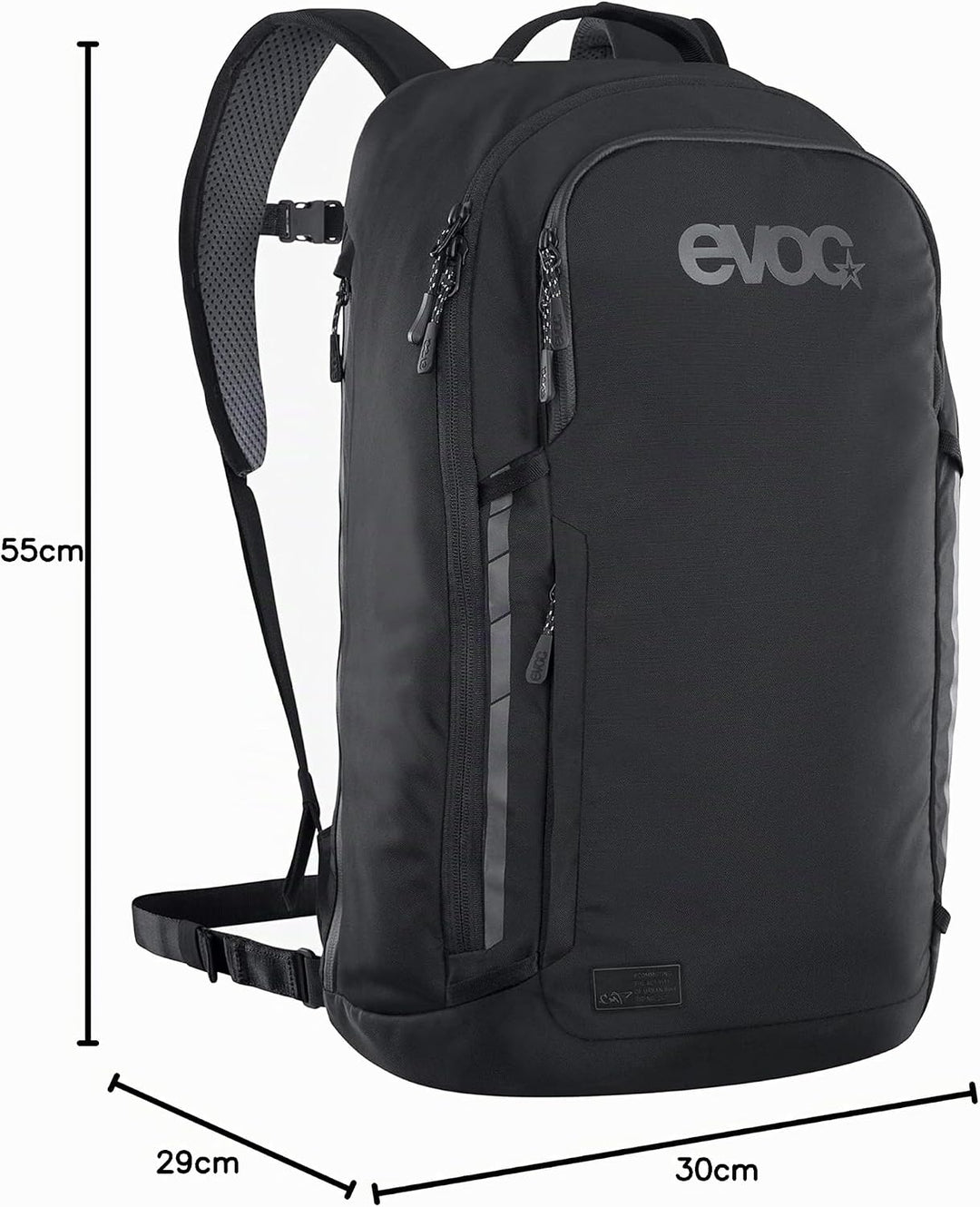 EVOC COMMUTE PRO 22 Rucksack (Fahrradrucksack, inkl. Rückenprotektor, recyceltes Polyester, Fahrradz