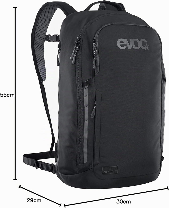 EVOC COMMUTE PRO 22 Rucksack (Fahrradrucksack, inkl. Rückenprotektor, recyceltes Polyester, Fahrradz