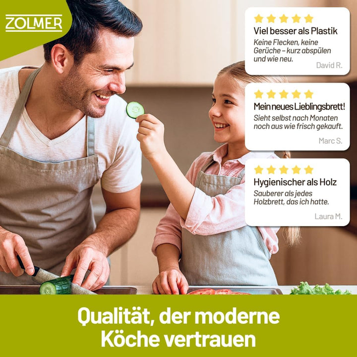 Edelstahl Schneidebrett 34×23 cm – Leicht & antibakteriell, Metall Schneidebrett mit Anti-Scratch-Mu