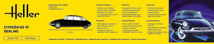 Glow2B Heller 80795 Modellbausatz Citroën DS 19, Schwarz