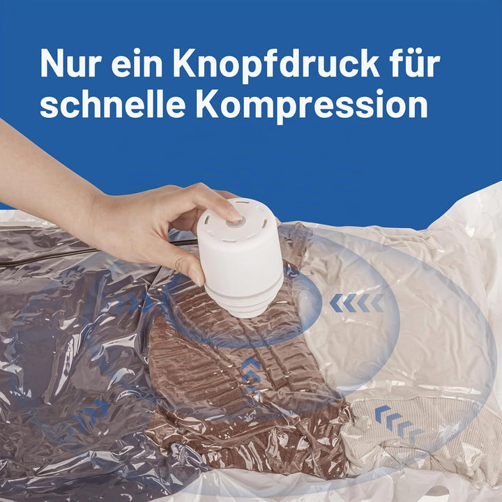Vakuumbeutel für Kleidung mit Elektrischer Luftpumpe, 8 Stück Vakuumierbeutel (4 Gross, 2 Mittel, 2