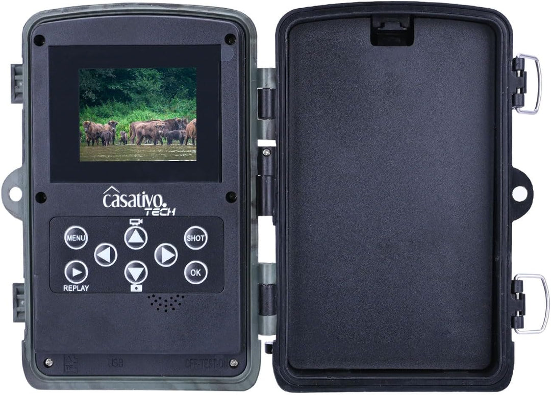 Full-HD-Wildkamera 24 MP mit 3 Bewegungssensoren – Nachtsicht, Serienbild- & Zeitraffer-Funktion, Fa