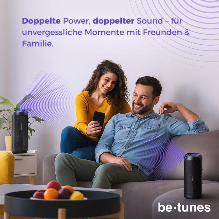 Bluetooth Lautsprecher – Kleine Musikbox mit LED-Licht – 24 Std Akku – Tragbare Partybox – Boombox I