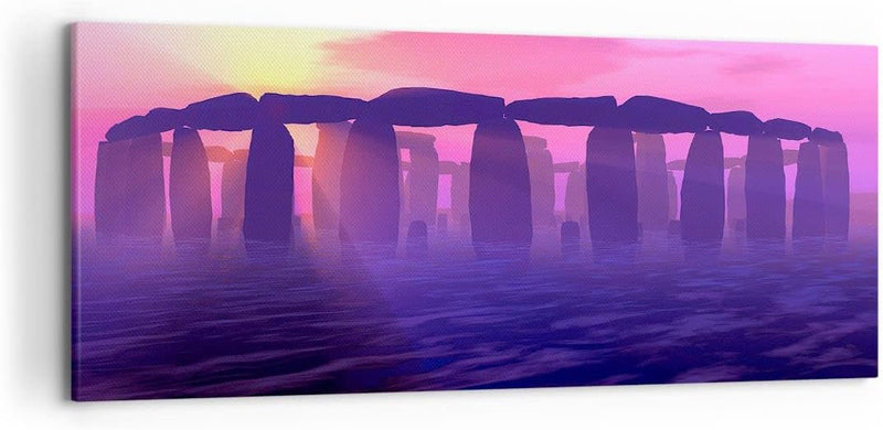 Wandbilder Dekoration Wohnzimmer Stonehenge Kreis Geheimnis Geschichte Bilder auf Leinwand 120x50cm