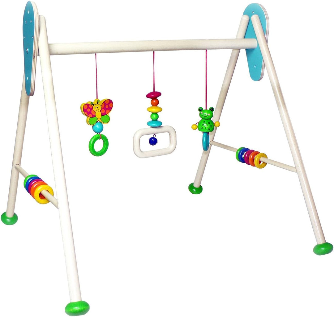 Hess Holzspielzeug 13372 - Spielgerät aus Holz, Serie Frosch, für Babys, handgefertigter Spielbogen