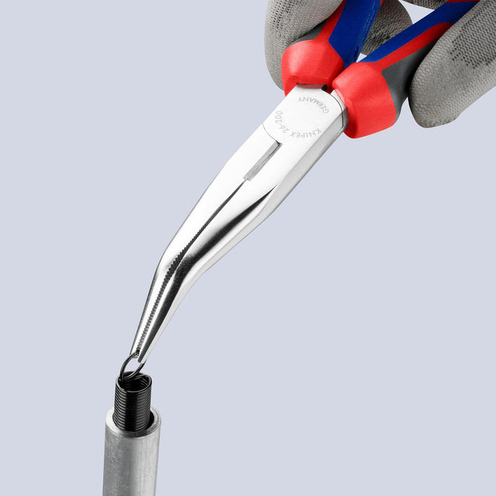 KNIPEX Flachrundzange mit Schneide (Storchschnabelzange) verchromt, mit Mehrkomponenten-Hüllen 200 m