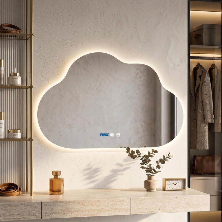 Badezimmerspiegel mit Beleuchtung 80x50 cm, Badspiegel mit LED Beleuchtung, Spiegel mit Beleuchtung