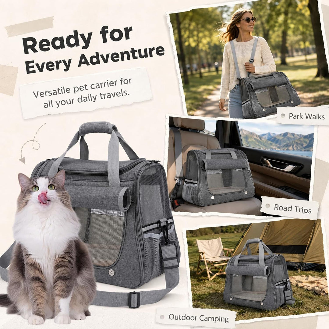 Katzentransportbox, Hundebox Faltbar für Katzen und kleine Hunde, Transportbox Katze für Reisen und