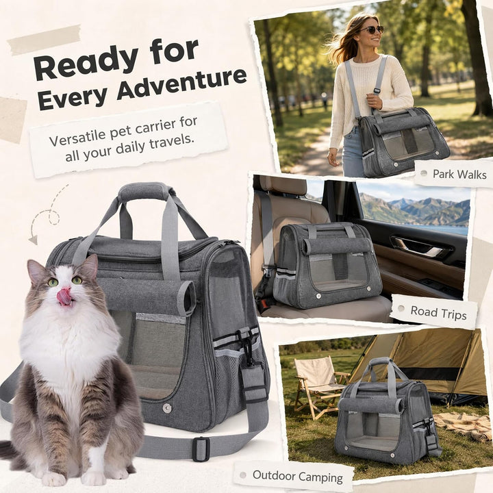 Katzentransportbox, Hundebox Faltbar für Katzen und kleine Hunde, Transportbox Katze für Reisen und