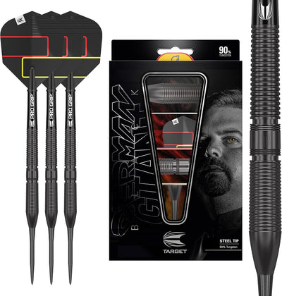 Target Darts Gabriel Clemens Schwarz Edition 90% Wolfram Steeldarts-Set Dartpfeile 23G, 23G