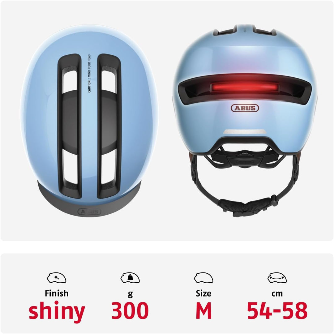 ABUS Urban Helm HUD-Y - mit magnetischem, aufladbarem LED-Rücklicht &amp; Magnetverschluss - cooler Fahr