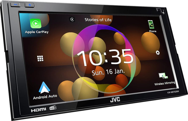 JVC KW-M875DBW - 17,3 cm (6,8") Digital Media AV-Receiver mit Wireless CarPlay & Android Auto (4x50W