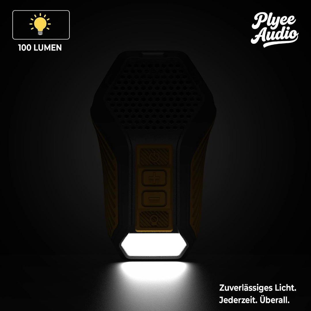 Tragbarer Bluetooth-Lautsprecher mit Licht/Warnlampe, Clip-on Lautsprecher mit integriertem Mik, Fre