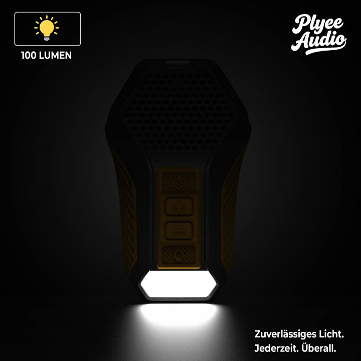 Tragbarer Bluetooth-Lautsprecher mit Licht/Warnlampe, Clip-on Lautsprecher mit integriertem Mik, Fre