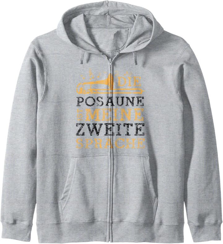 Posaune 2. Sprache Posaunen-Spieler Geschenk Posaunist Kapuzenjacke