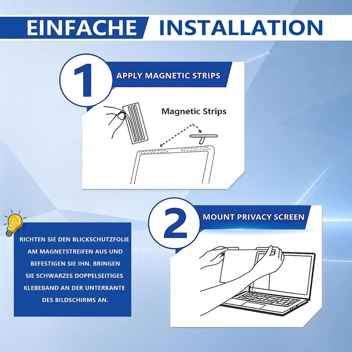 Magnetischer Laptop Blickschutzfolie für 16 Zoll 16:10 Bildschirm black 16 Zoll Laptop 16:10, black