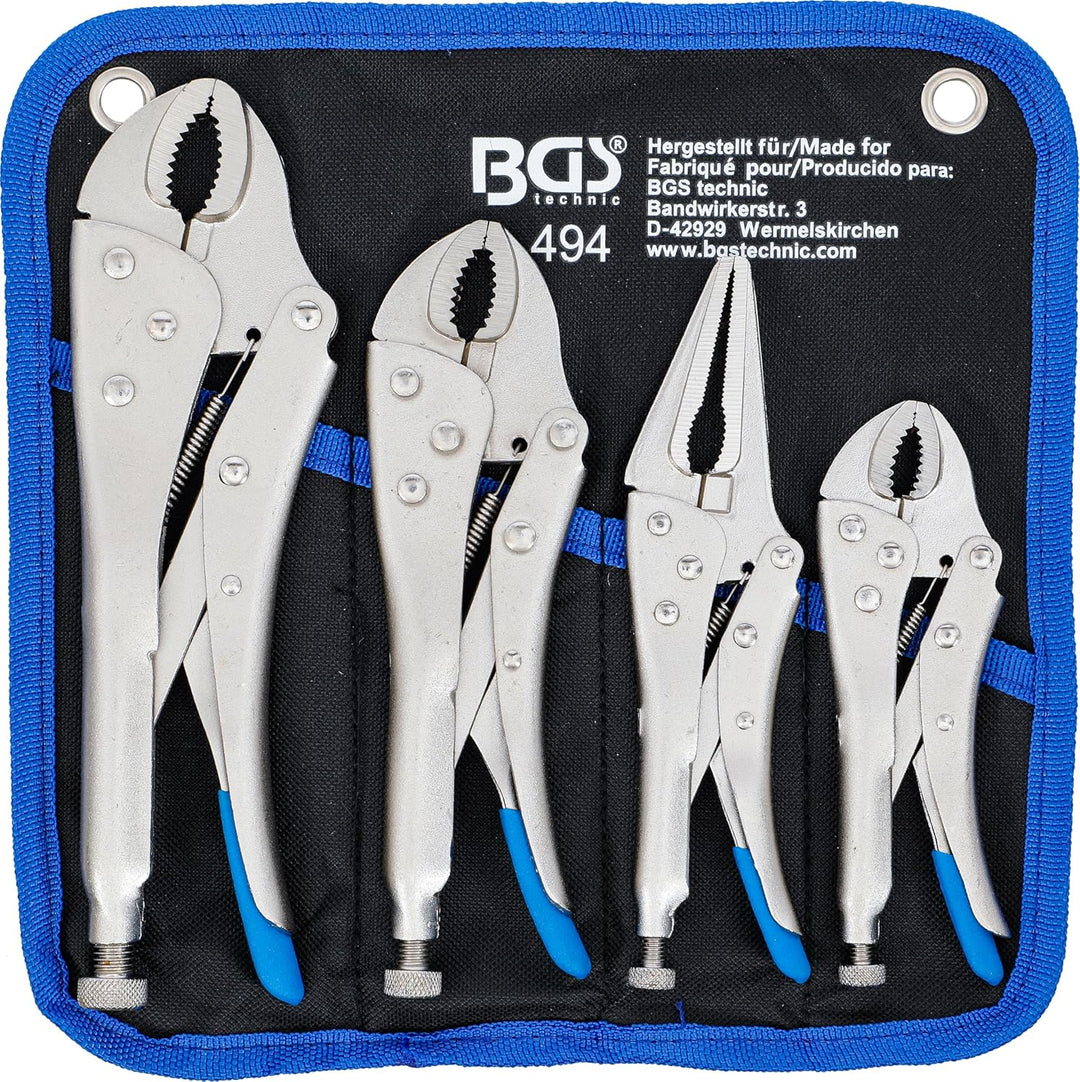 BGS 494 | Gripzangen-Satz | 4-tlg. | Gripzange 140 / 185 / 220 mm | Langbeck-Gripzange 175 mm | inkl