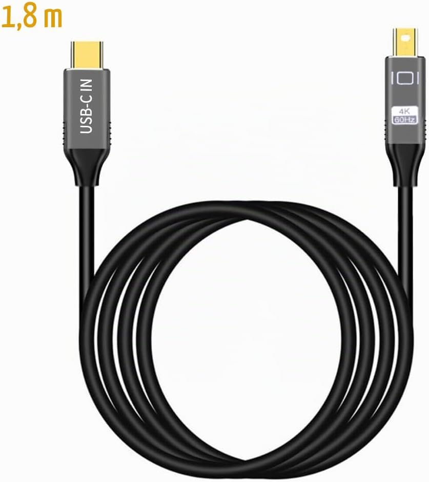 YMY USB Type-C auf Mini Displayport Kabel, 1,8m 4K@60hz USB C zu Mini DP Video Konverter Kabel Unter