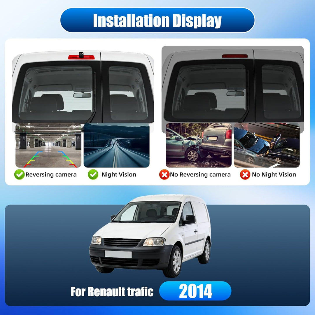Rückfahrkamera für VW Caddy 2003-2015, 3. Bremslicht, Rückfahrkameras, Nachtsicht, wasserdicht nach