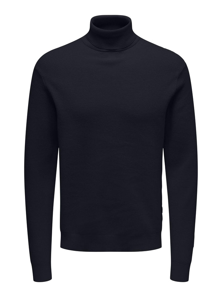 ONLY & SONS Herren Rollkragen Strickpullover ONSPhil Herrenpullover mit Kragen XL Dark Navy, XL Dark