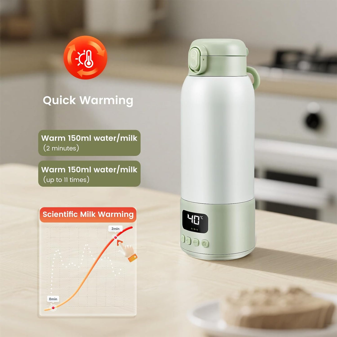 Flaschenwärmer Baby Unterwegs, Elektrischer Babymilchwärmer, 500ml Tragbarer Babyflaschenwärmer, 37