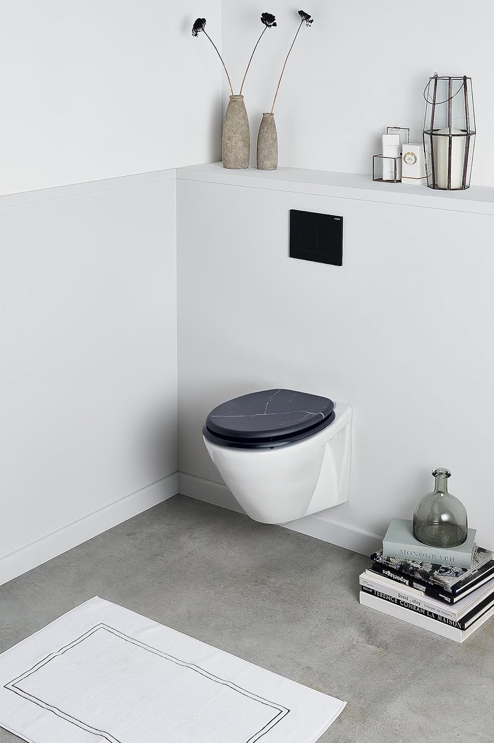 Wirquin 20724239 WC-Sitz Woody 100% FSC, schwarz marmoriert