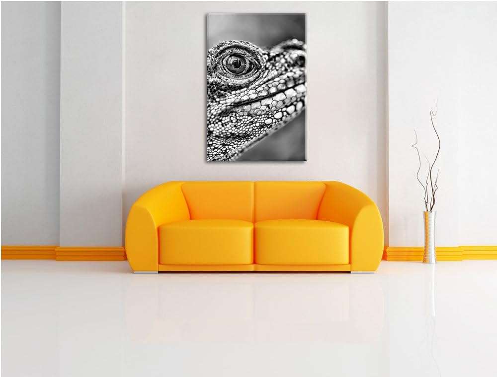 Pixxprint grosser Schuppenwaran / 100x70cm Leinwandbild bespannt auf Holzrahmen/Wandbild Kunstdruck