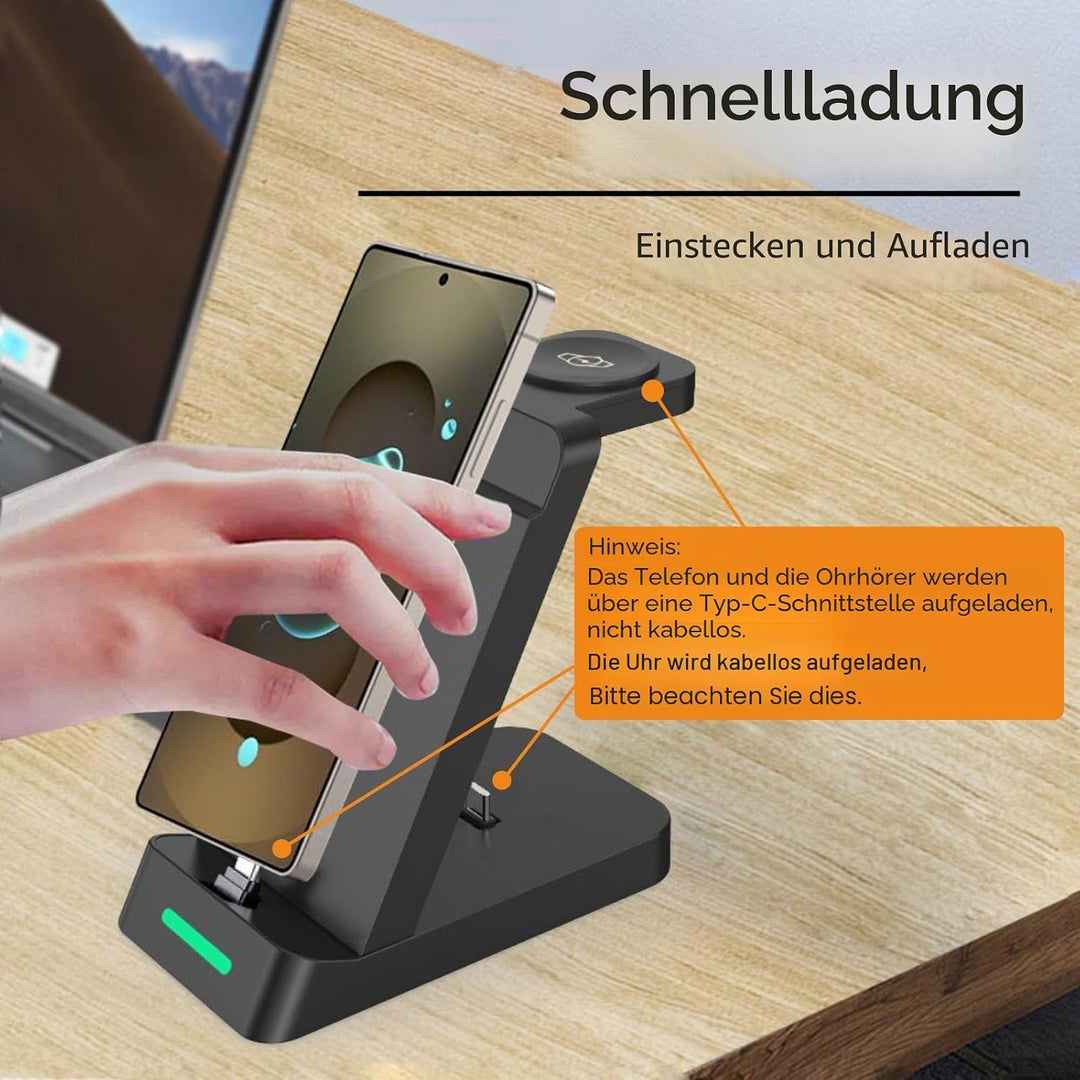 3 in 1 Ladestation für Samsung ladestation Watch und Handy, induktion ladegerät für Sumsung Galaxy S
