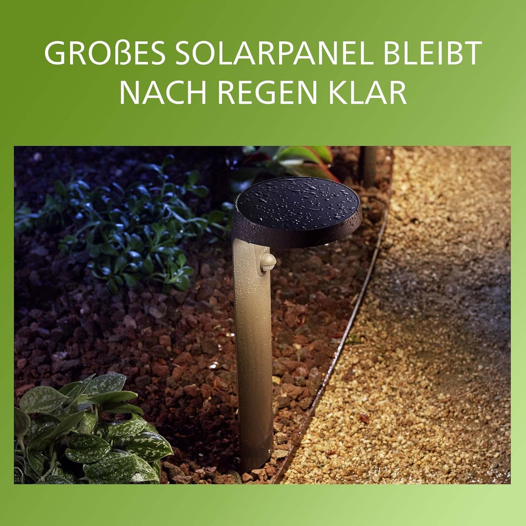 Philips Tyla ultraeffiziente Sockelleuchte, solar, 1 x 1,2W, warmweiss, anthrazit Warmweiss Sockelle