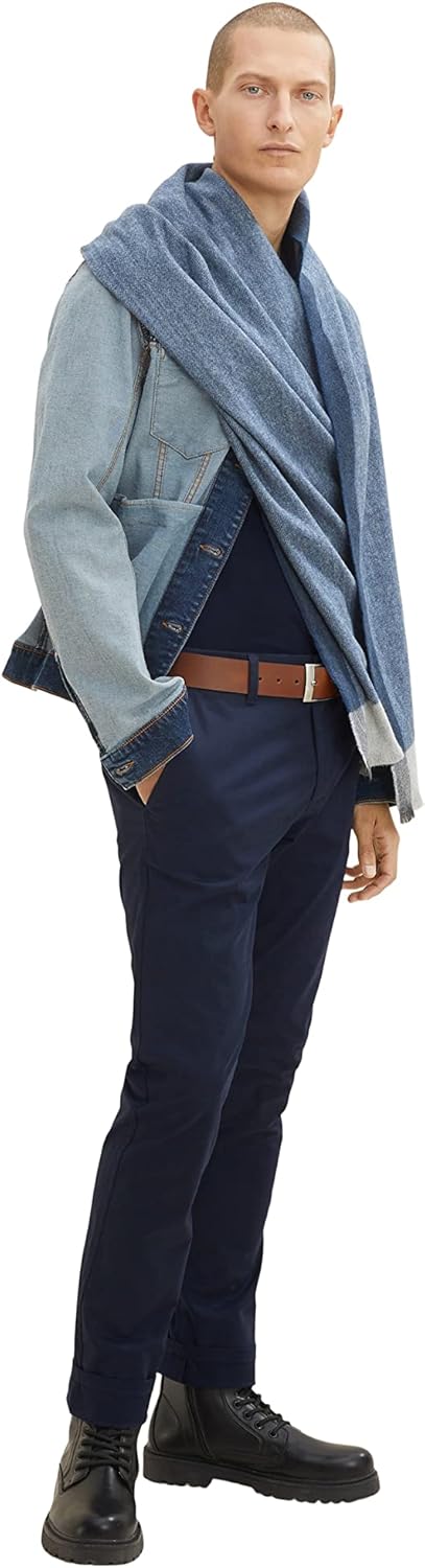 TOM TAILOR Herren Chino Hose mit Stretch 28W / 30L 10668 - Sky Captain Blue, 28W / 30L 10668 - Sky C