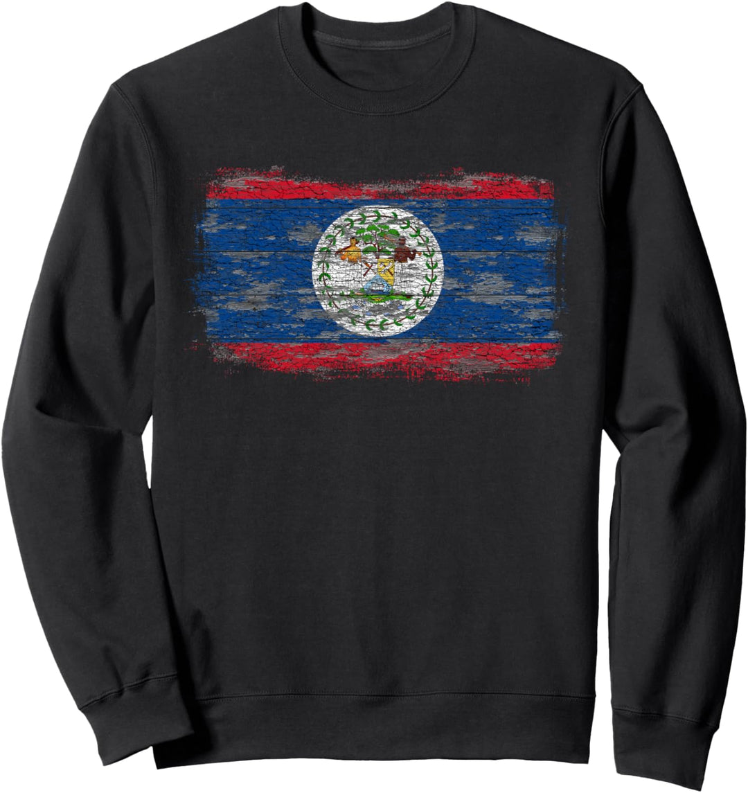 Rustikale Nationalflagge von Belize Sweatshirt