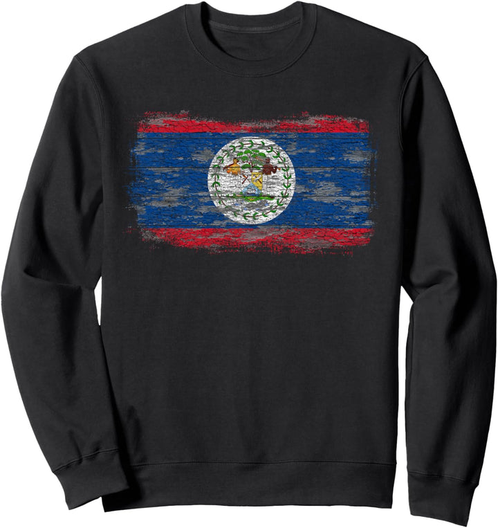 Rustikale Nationalflagge von Belize Sweatshirt