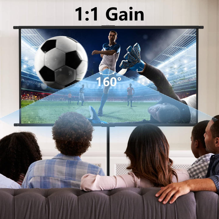 OWill Leinwand Beamer mit Stativ 100 Zoll,16:9 HD Leinwand Ausfahrbar,Tragbar Projektor Leinwand für
