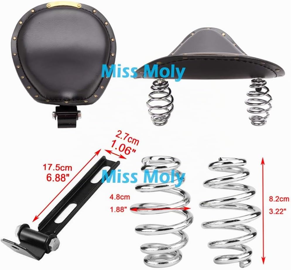Motorrad Leder Solo Sitz, Motorrad Sitz Mit Frühling Grundplatte für Bobber Sportster XL1200 883 48