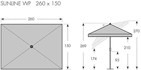 Doppler Absolut wasserdichter Gartenschirm Waterproof 260x150 Pistazie, UV-Schutz 80, MADE IN AUSTRI