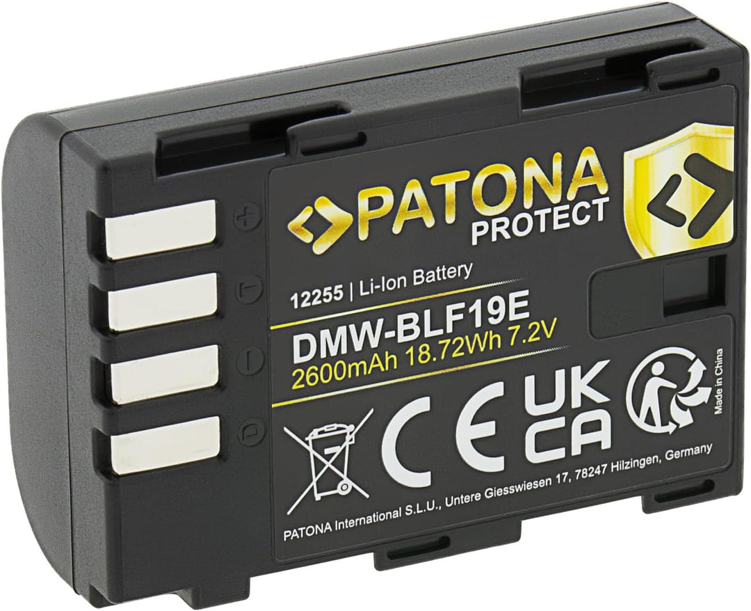 PATONA Protect V1 Akku DMW-BLF19E, NTC Kompatibel mit Panasonic Lumix DMC-GH3 DMC-GH3A DMC-GH4