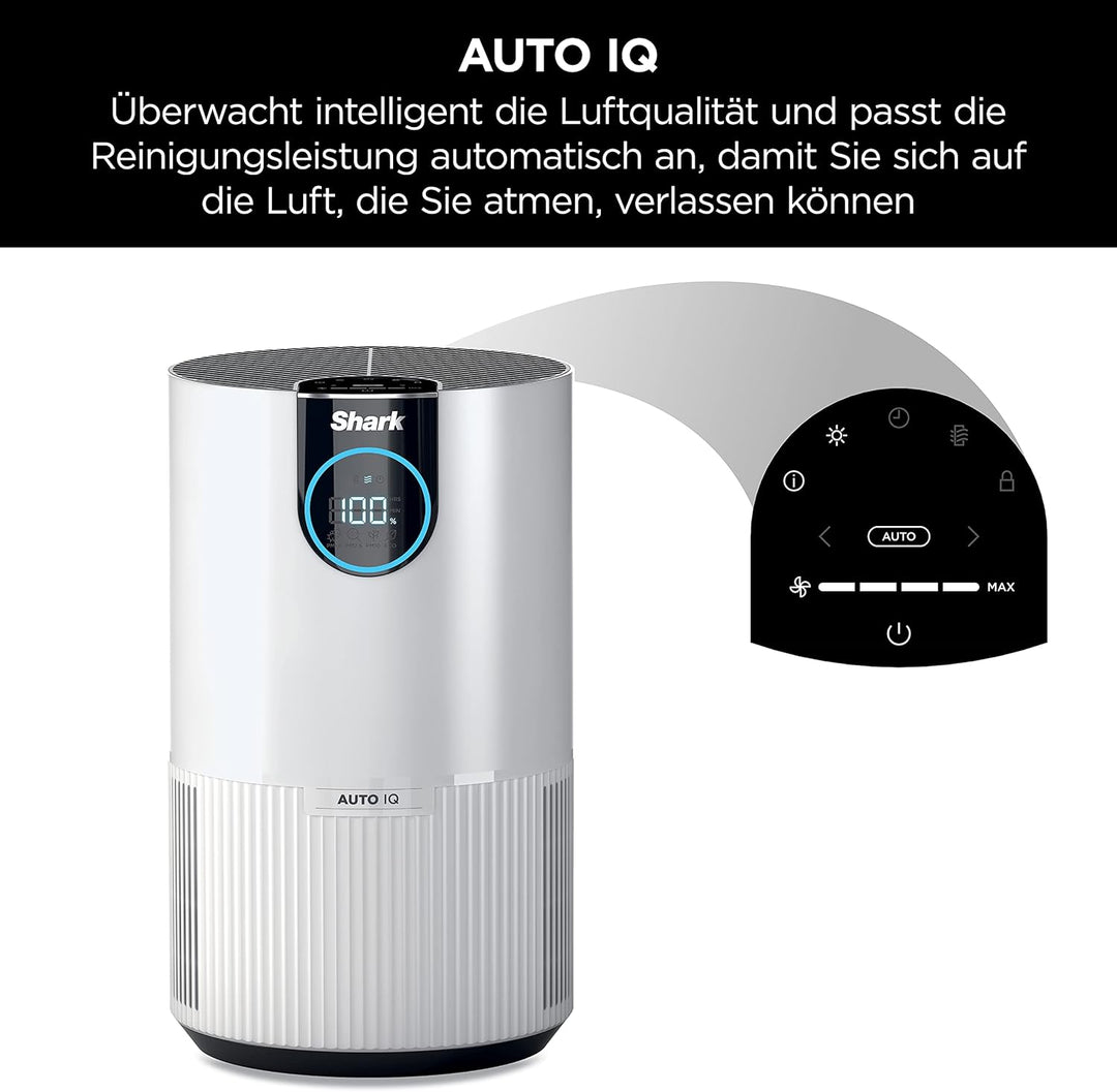 Shark Compact HEPA Luftreiniger Zuhause, HEPA-Filter, entfernt Allergene & Bakterien, Abdeckung 60m²