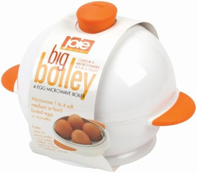 Joie Big Boiley Mikrowellenkessel für 4 Eier, Weiss und Orange, Kunststoff, 17.78x13.34x12.7 cm Mikr