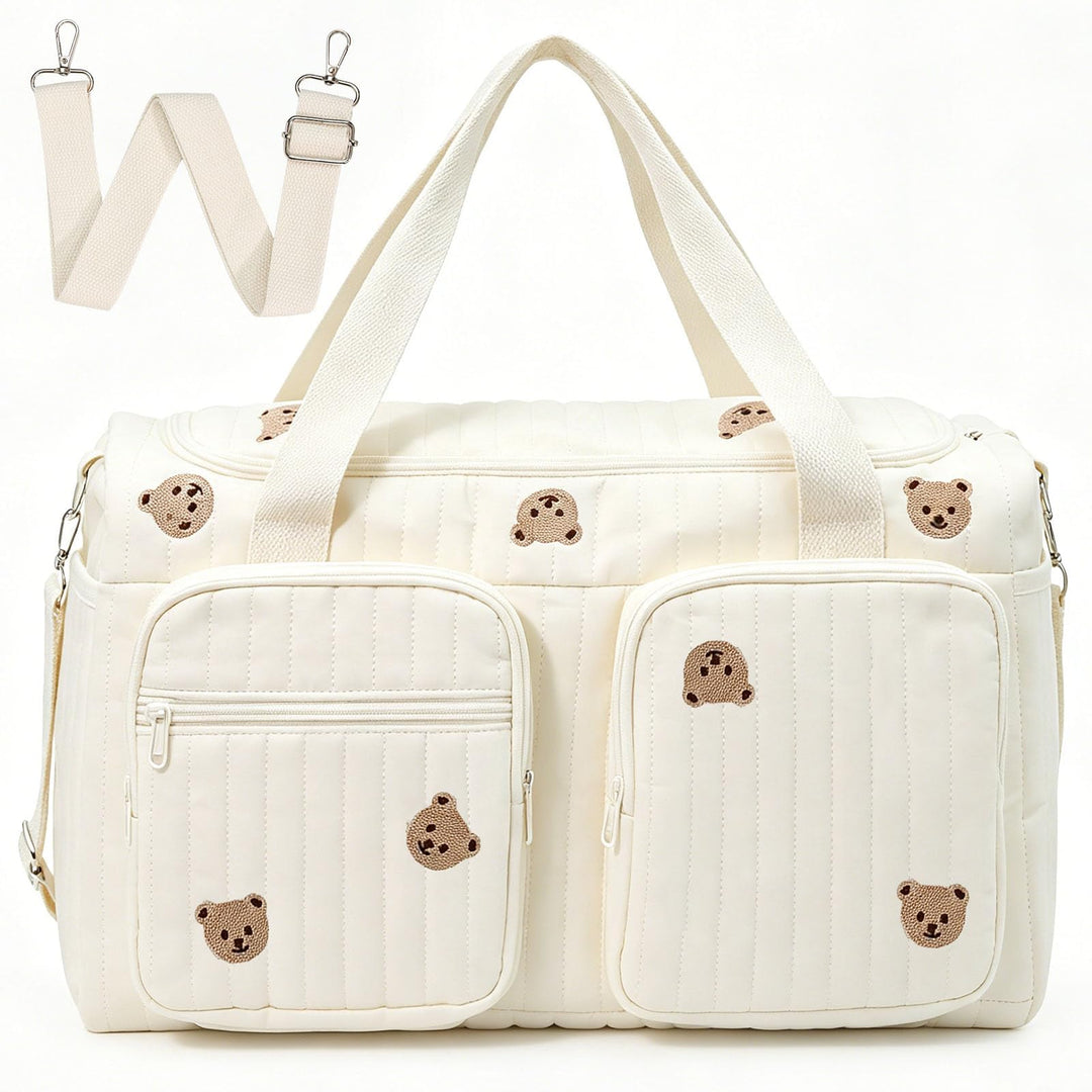 Baby Wickeltasche Grosse Kliniktasche 48x26x22cm Reisewindeltasche Tragetasche Baumwolle Henkeltasch