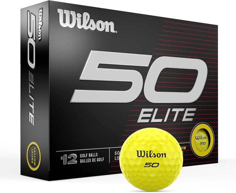 WILSON Fifty Elite Golfbälle, 12 Stück gelb, gelb