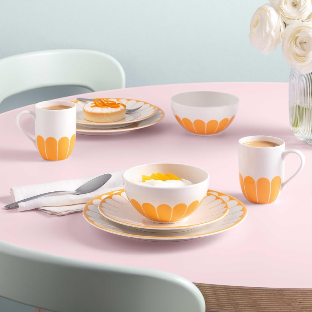 Villeroy & Boch - Fleur soleil Frühstücksteller 6er Set, Dessertteller, Kleiner Teller für Frühstück