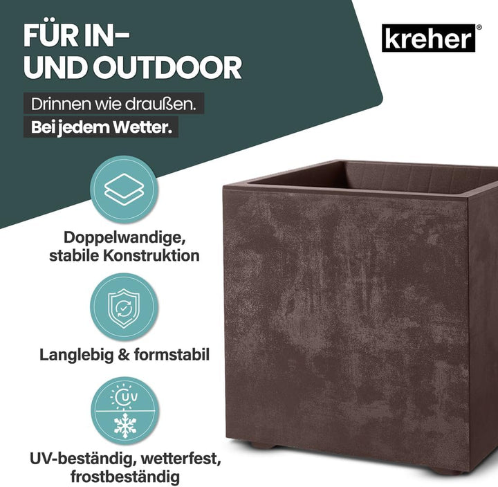 Kreher XL Pflanzkasten Millennium in verschiedenen Formaten und Farben. Tolle Naturstein Optik in Br
