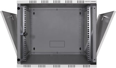 LogiLink W06A40G ECO Wandschrank 6HE (400mm Tiefe), Flat Pack (unmontiert), 48,26 cm (19 Zoll) licht