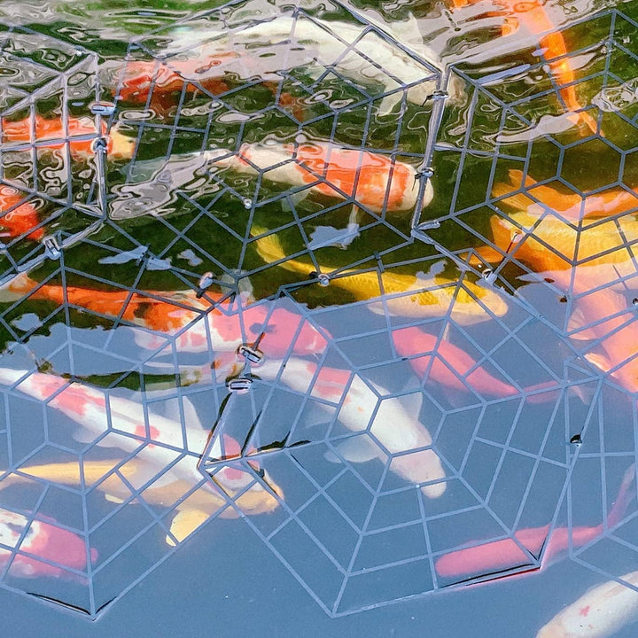 Teichschutznetz, Plastiknetzabdeckung Schwimmend auf dem Wasser, um den Teich vor Reihern, Katzen un